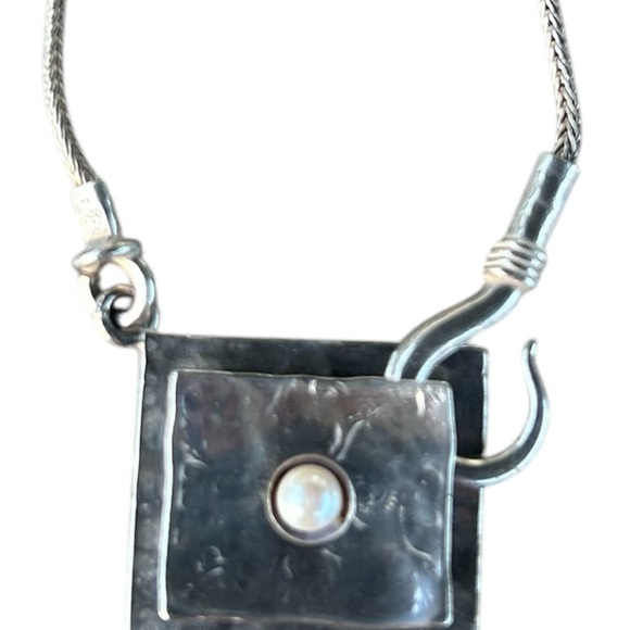 Silpada Didae vintage sterling silver and pearl hook clasp necklace - Picture 6 of 8